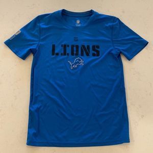 NFL Lions Activewear Dri Tek Shirt Kids Size Large 14/16